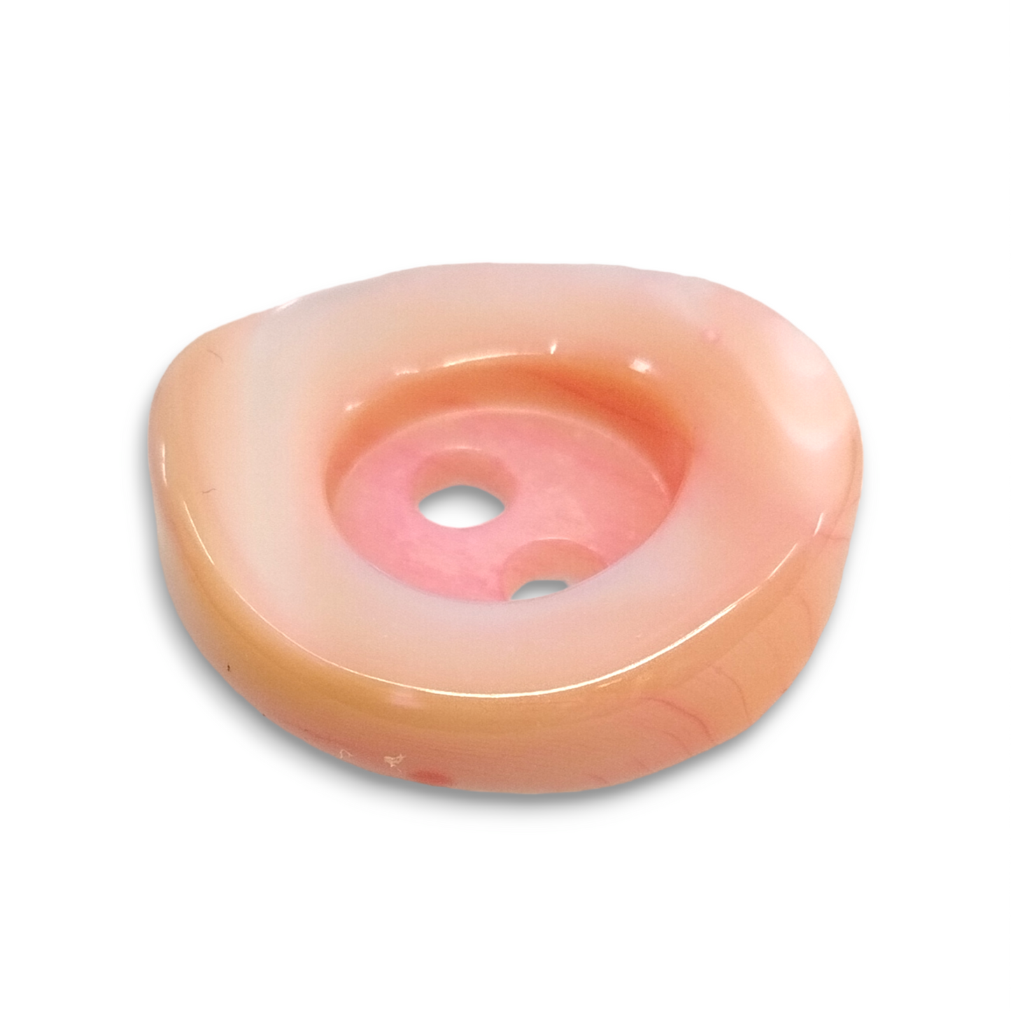 Two-hole mother-of-pearl buttons.