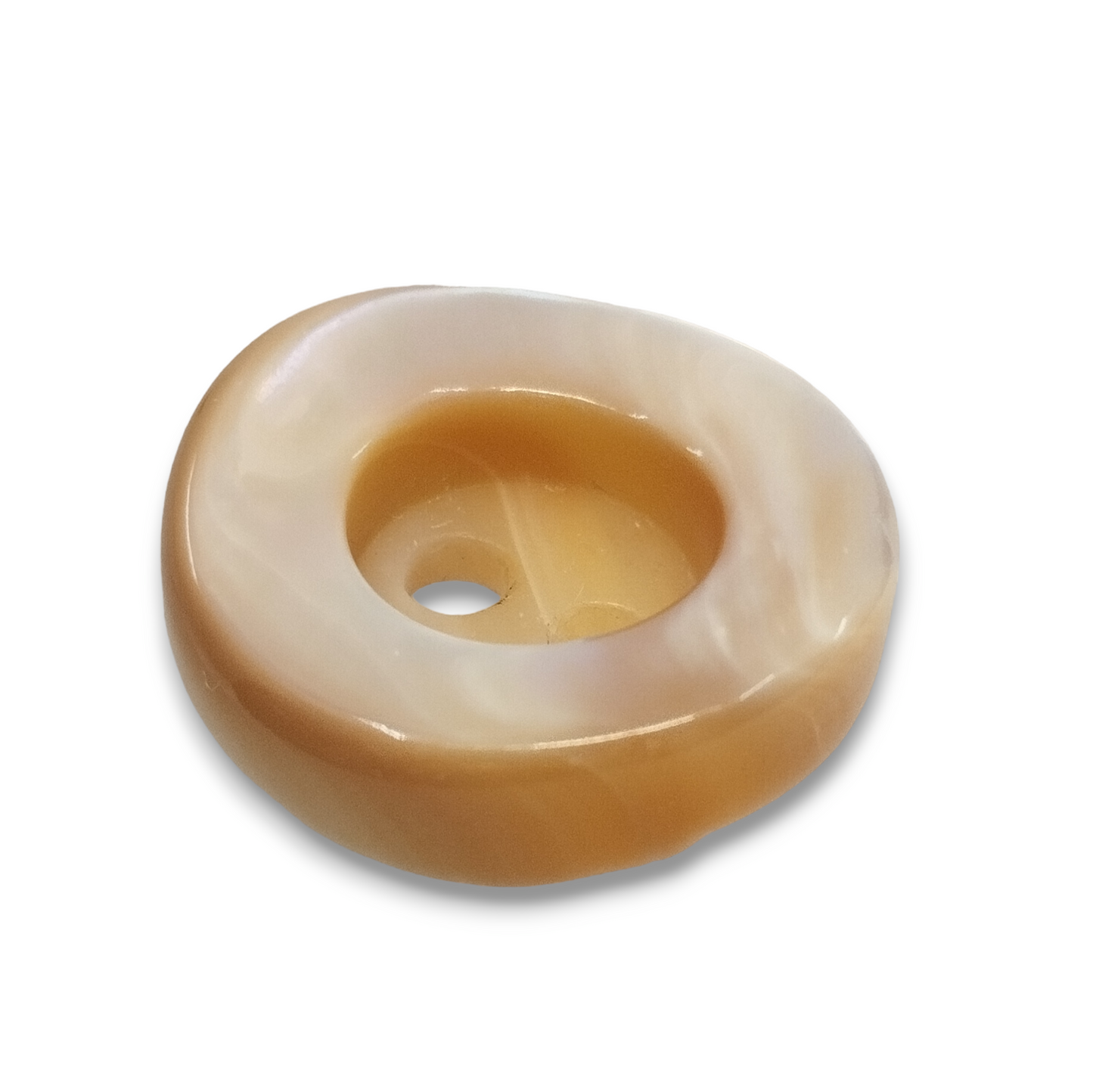 Two-hole mother-of-pearl buttons.
