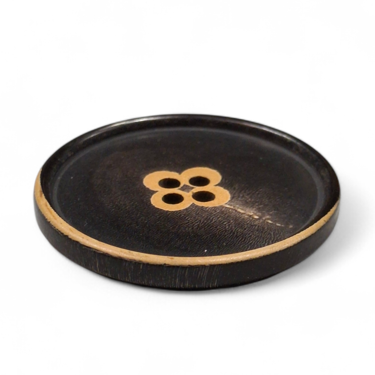 Bottoni in vero corno per giacca, cappotto. Colore opaco testa di moro sfumato beige. #AR021052 – bijoux artigianali Merceria