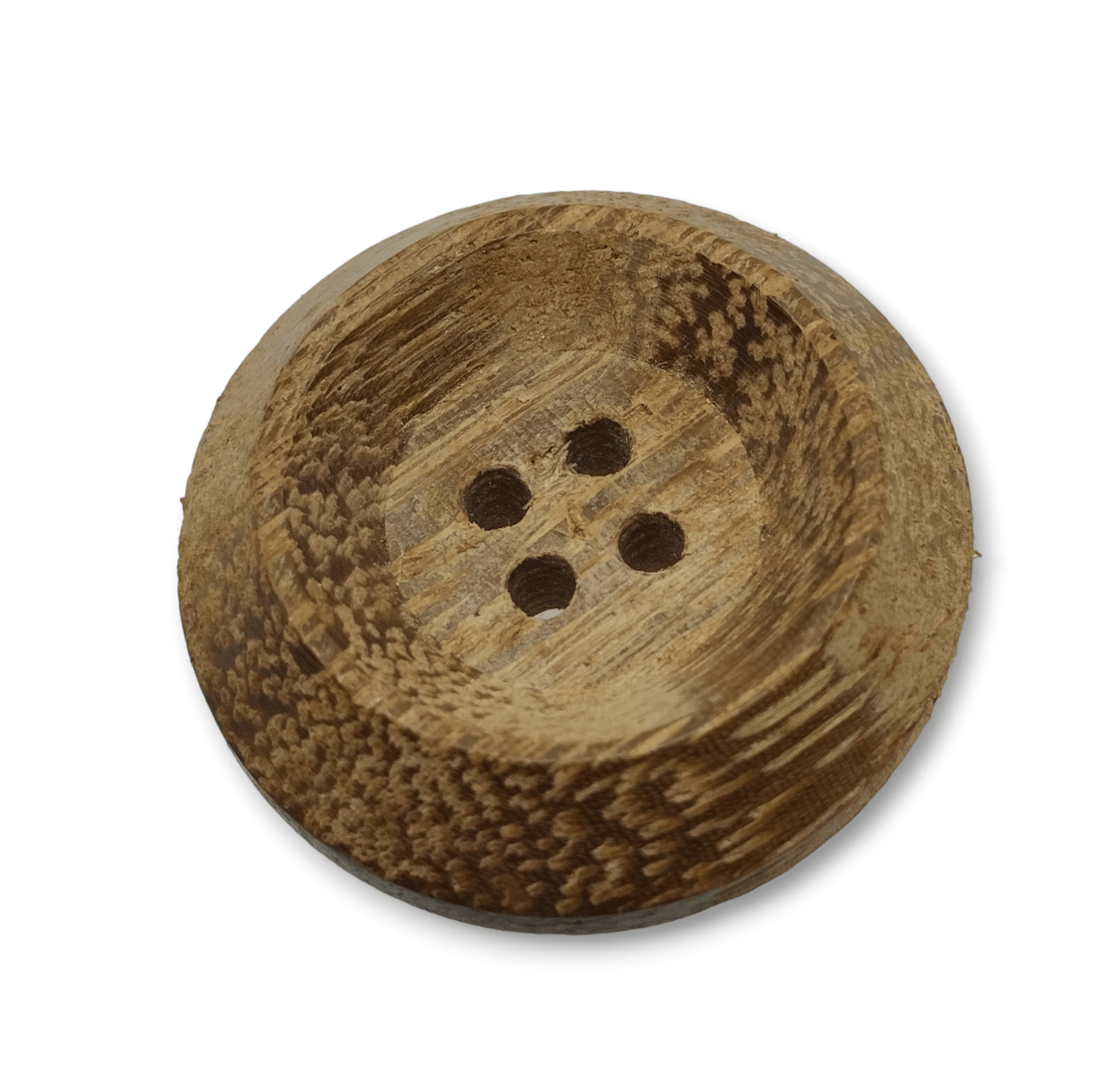Bottone vintage in legno tonalità media, 4 fori, grezzo, in offerta speciale! - Merceria Rispoli