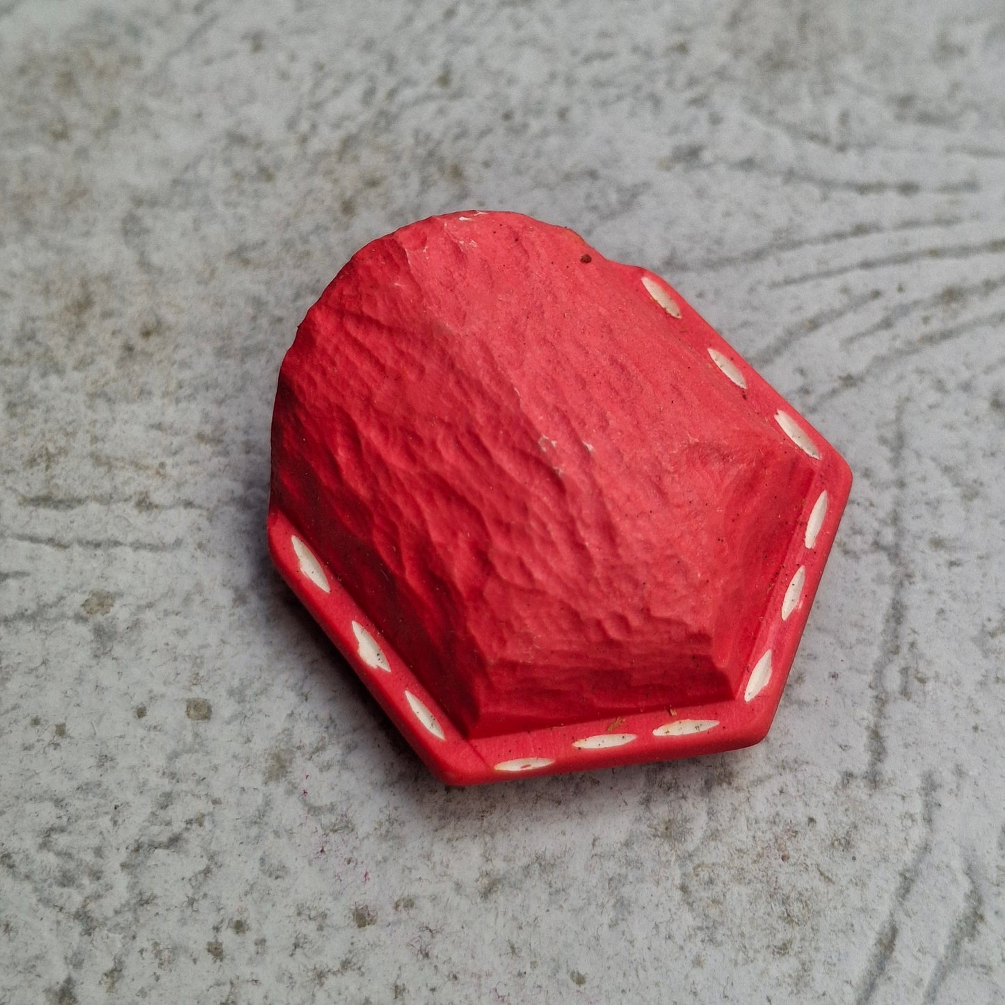 Bottone Cupola Rettangolare con Gambo - rosso - lato