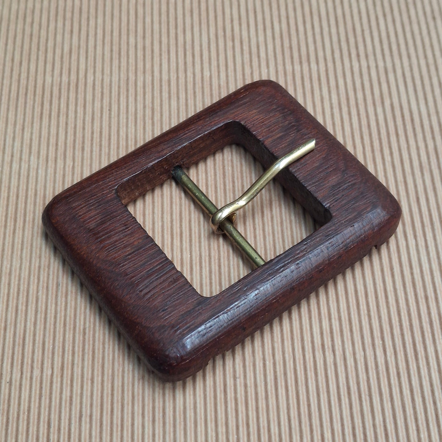 Fibbia Vintage in Legno noce rettangolare 40 mm
