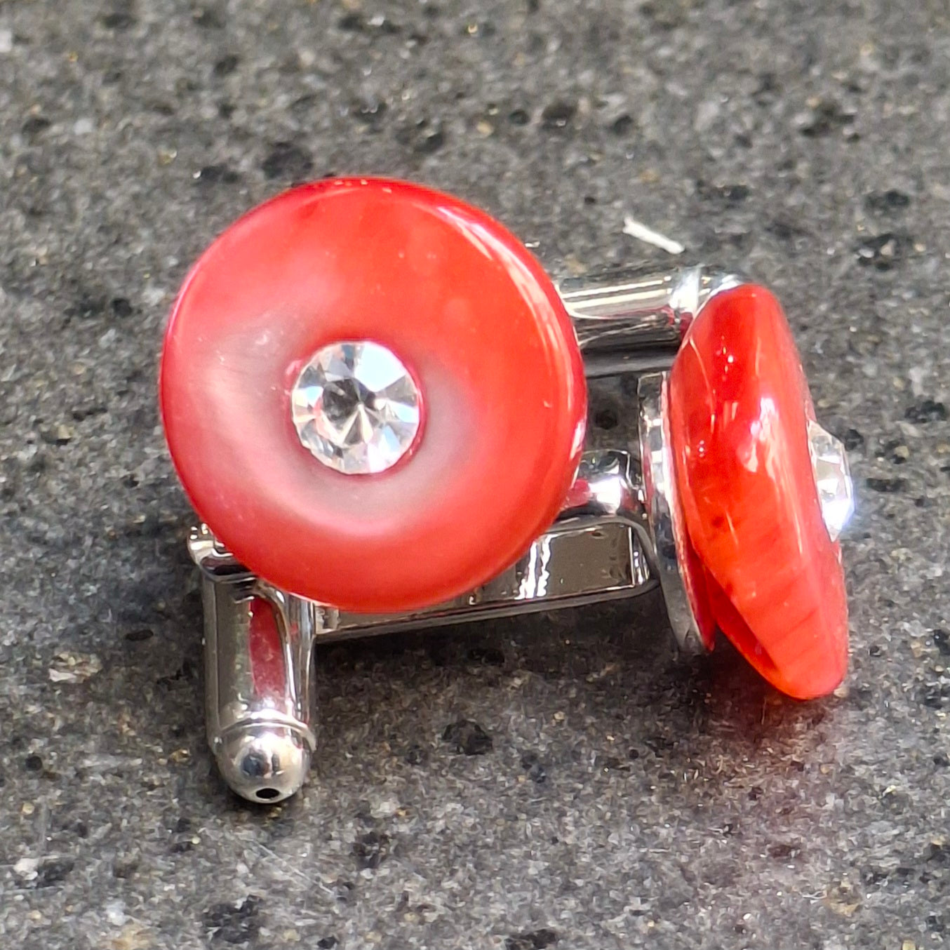 Gemelli da polso in madreperla e strass - vari colori