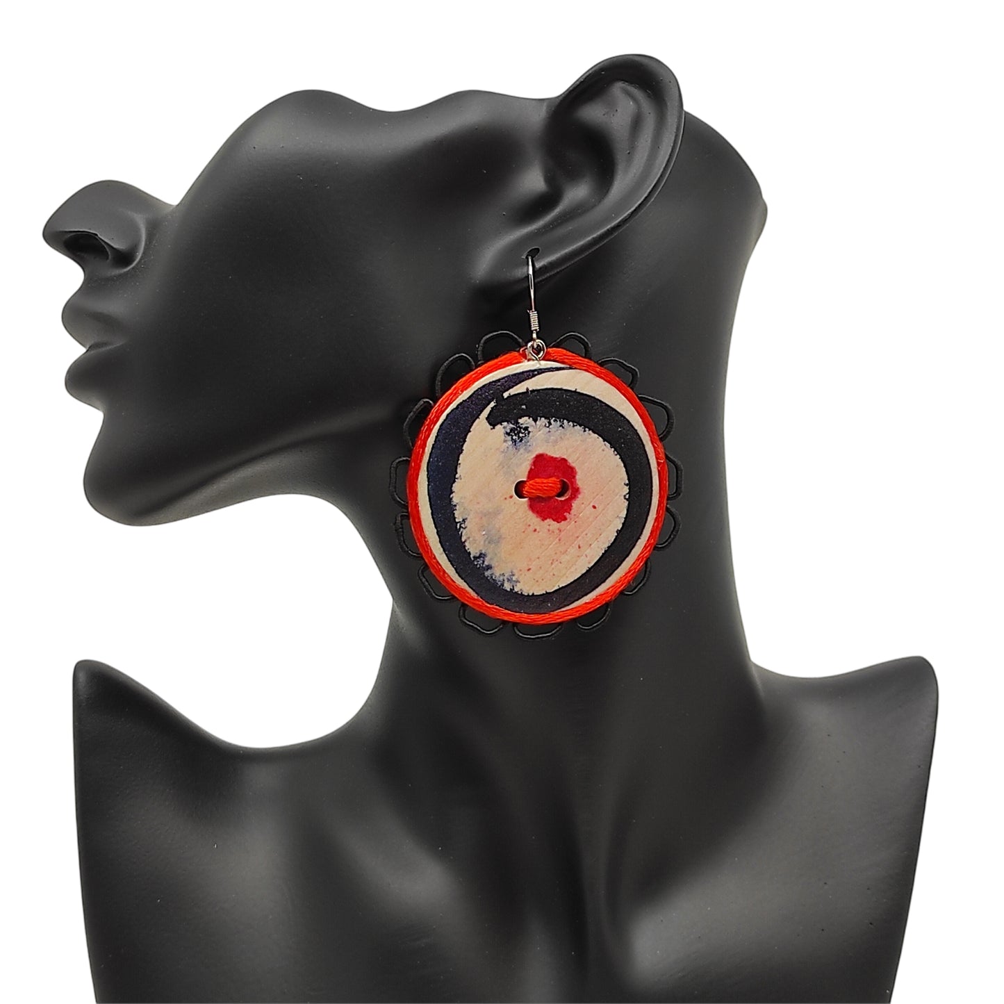 Orecchini artigianali pendenti con effetto pennellate – bijoux artigianali Merceria Rispoli