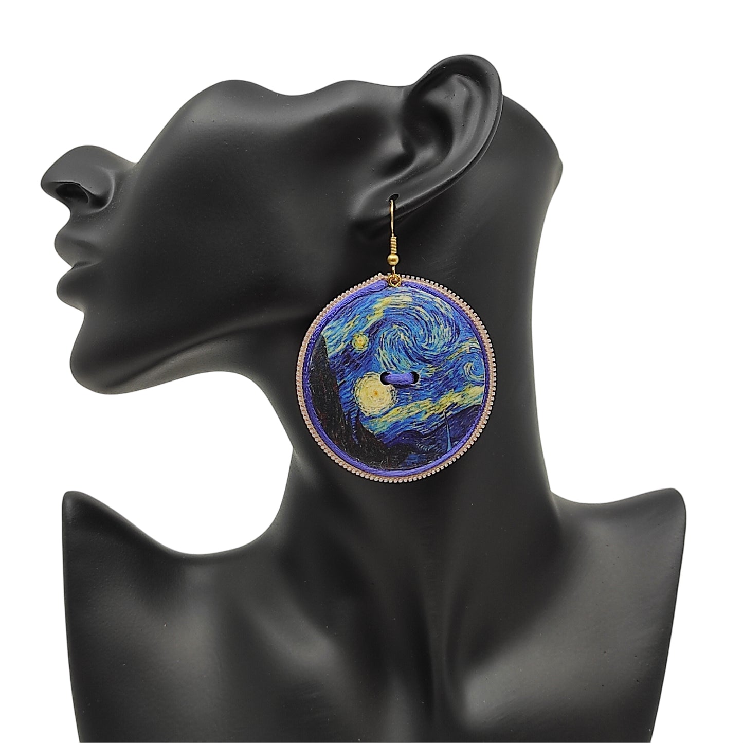 Orecchini artigianali pendenti "notte stellata" – bijoux artigianali Merceria Rispoli
