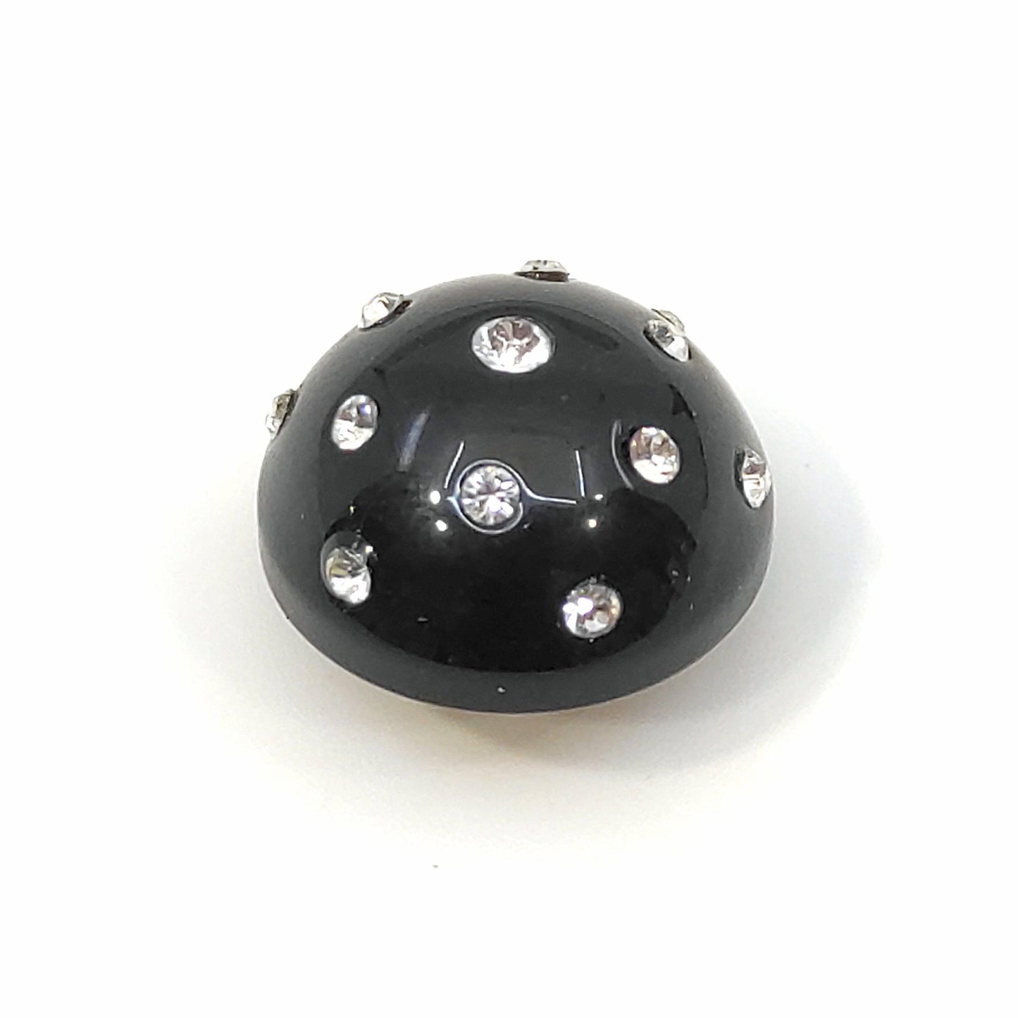 Bottone a semisfera in poliestere con decori in strass #011 - Merceria Rispoli