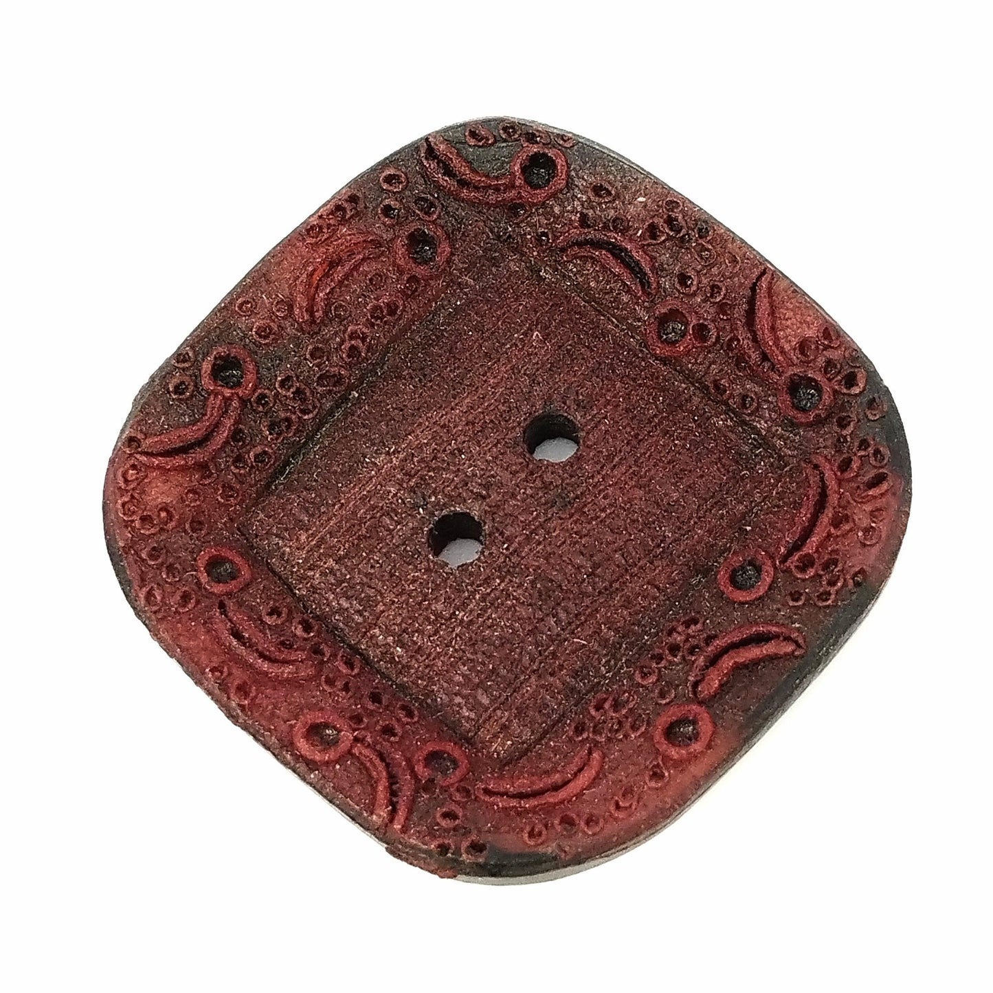 Bottoni vintage in galalite, di forma quadrata, a due fori #046 - Merceria Rispoli