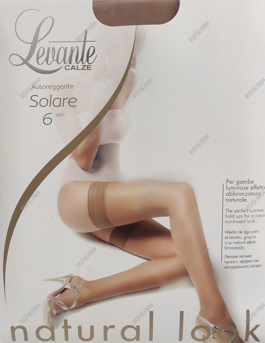 Calze autoreggenti punte trasparenti sandalo Levante Solare 6 den - SVENDITA TOTALE! - Merceria Rispoli
