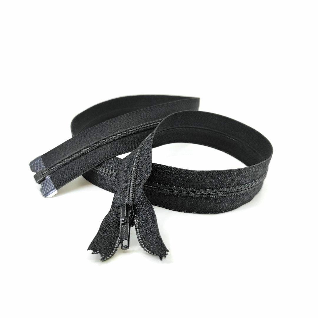 Chiusura lampo spirale divisibile nylon cursore singolo nero - Merceria Rispoli