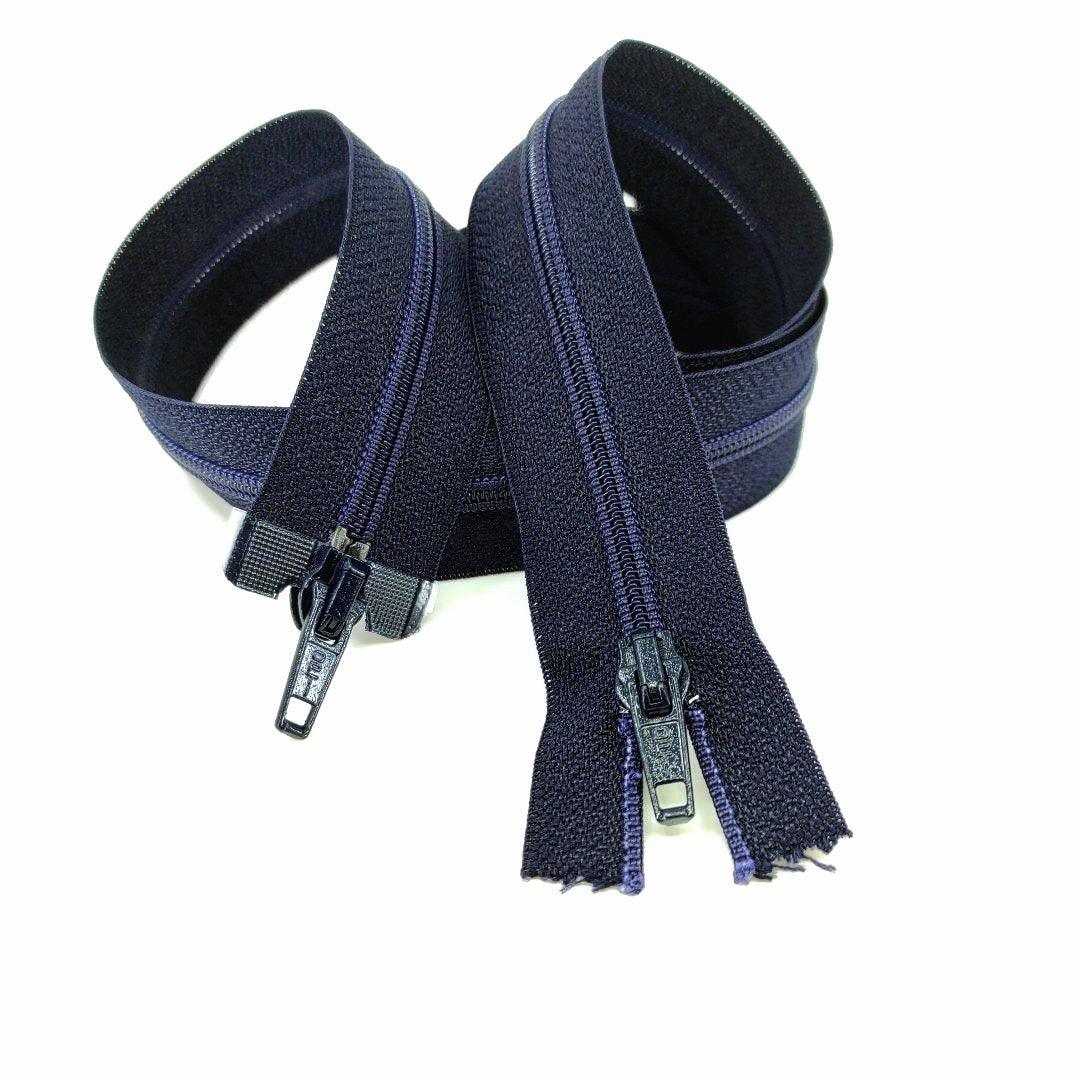 Chiusura lampo spirale divisibile nylon doppio cursore blu - Merceria Rispoli