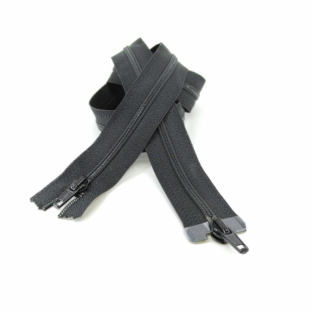 Chiusura lampo spirale divisibile nylon doppio cursore nero - Merceria Rispoli