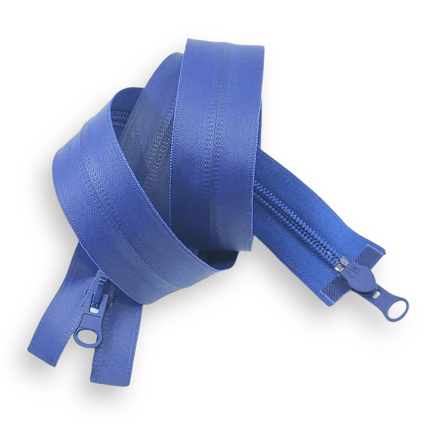 Chiusura lampo impermeabile divisibile spalmata doppio cursore blu elettrico - Merceria Rispoli