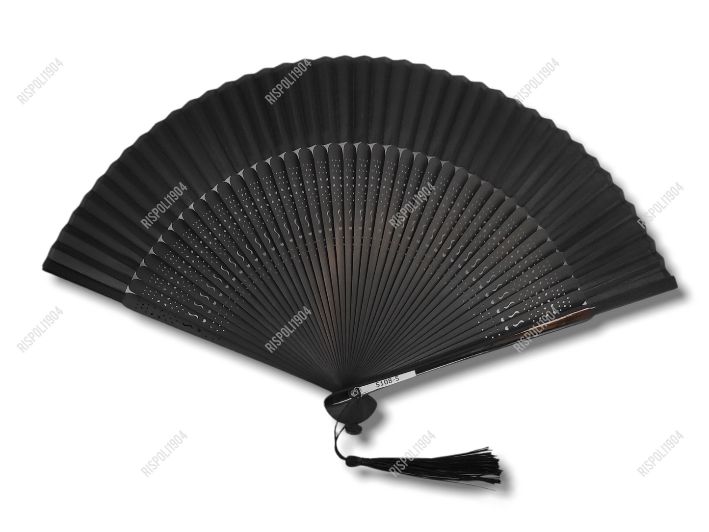 Ventaglio leggerissimo con manico in legno di bamboo e tessuto. Apertura 38 cm #5108-5 – bijoux artigianali Merceria Rispoli