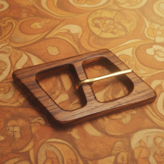 Fibbie vintage in legno anni 70 - collezione Merceria Rispoli 1904