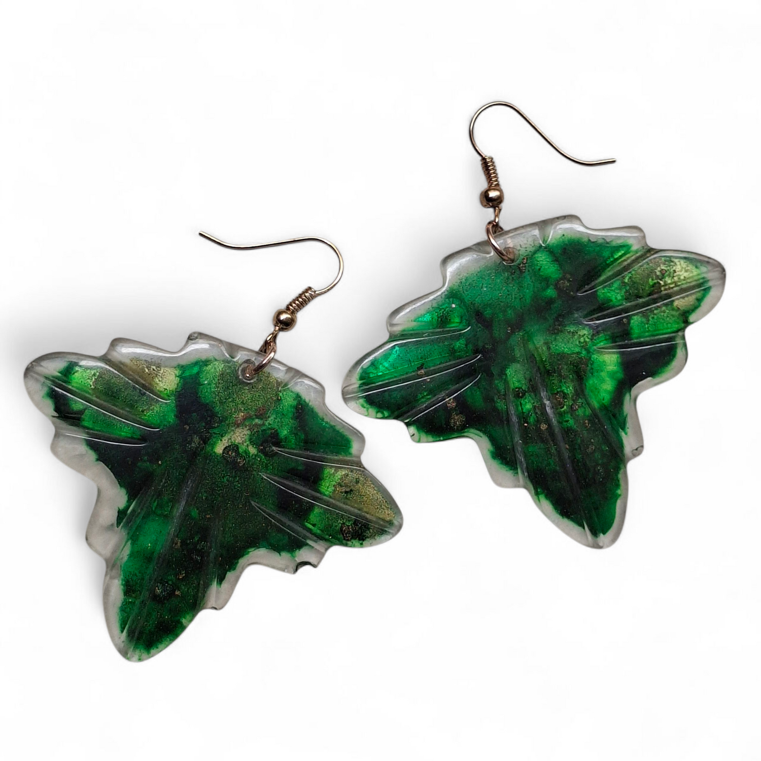 Orecchini artigianali in resina verde vintage - Bijoux Merceria Rispoli