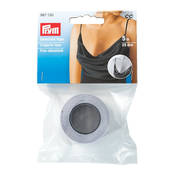 Prym Décolleté Tape 987130 – nastro biadesivo trasparente 25mm 5m