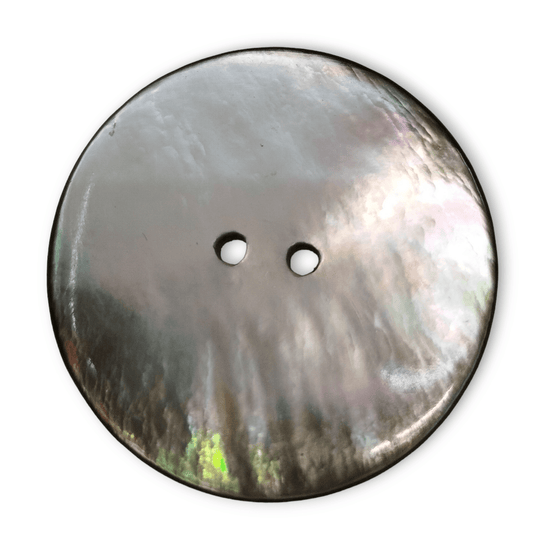 Bottoni in madreperla a due fori, colore grigio, senza bordo - Merceria Rispoli