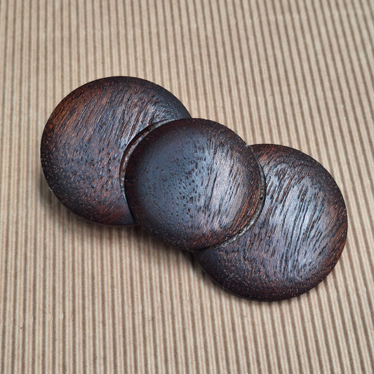 Agganciatura in legno e metallo anni 70 legno wengè 30 mm