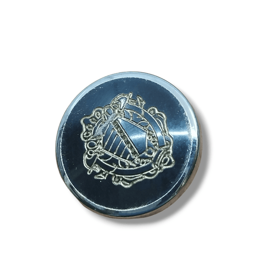 Bottone in metallo canna di fucile con stemma araldico - Merceria Rispoli