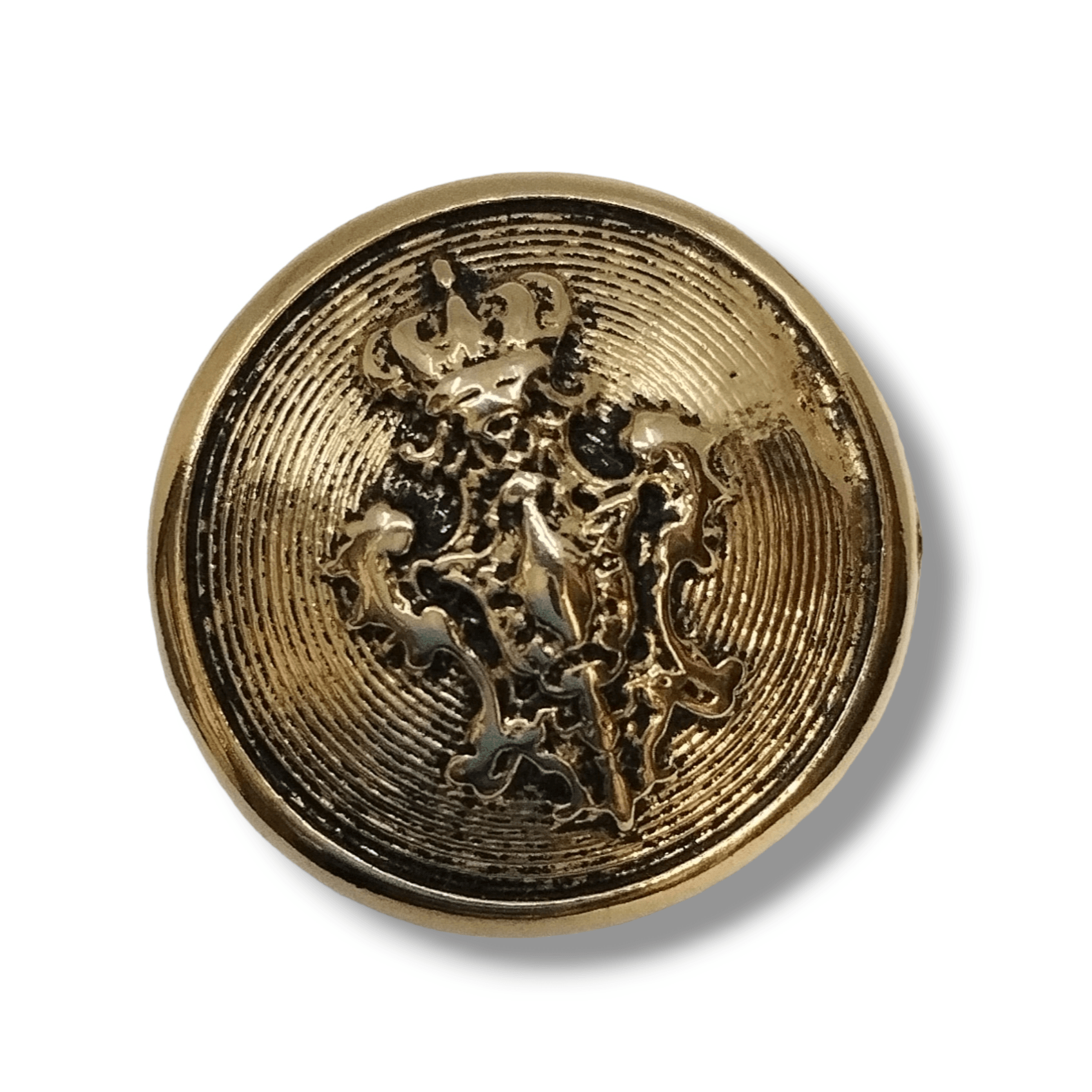 Bottone in metallo con stemma araldico diverse finiture di colore - Merceria Rispoli