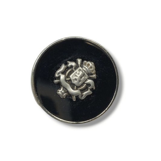 Bottone in metallo e smalto con stemma araldico due colori disponibili - Merceria Rispoli