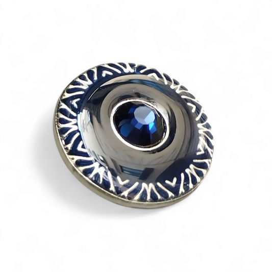 Bottone sposo in metallo smaltato con strass – eleganza cerimoniale | Merceria Rispoli – bijoux artigianali Merceria Rispoli