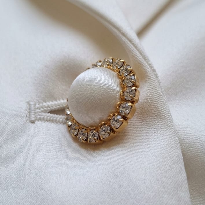 Realizzazione bottoni in strass personalizzati con il tuo tessuto