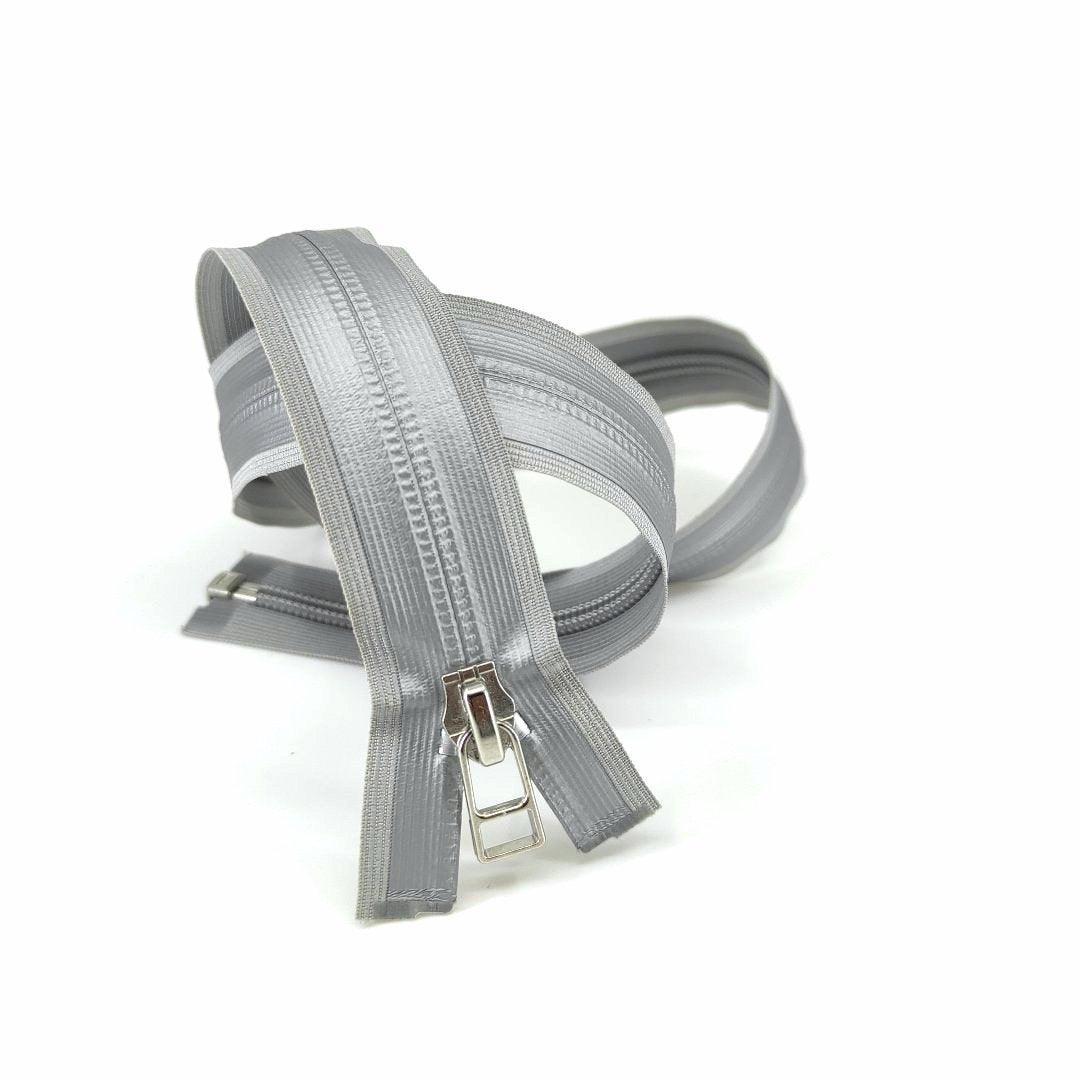 Cerniera A Spirale In Nylon Idrorepellente N. 7 Con Nastro Riflettente Nero E Argento *Tagliata Su Misura* - Italia - Foto 4