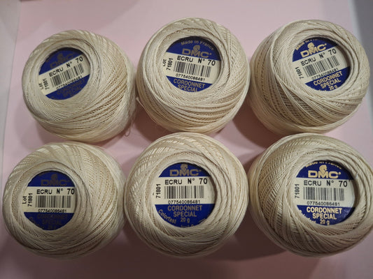 Cordonnet Spécial DMC art. 151 – Titolo 70 Ecru – Offerta stock 6 gomitoli
