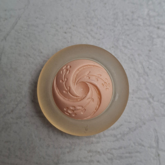Bottone Bicolore Bignè con Gambo - Rosa Panna
