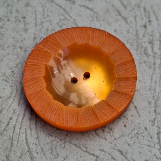 Bottone Vintage con Bordo Rigato - arancio
