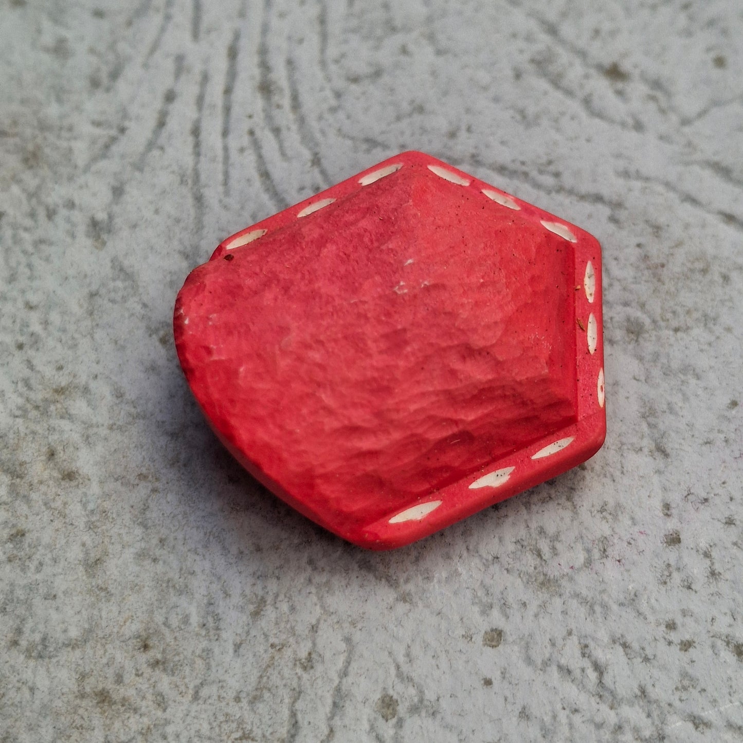 Bottone Cupola Rettangolare con Gambo - rosso - retro