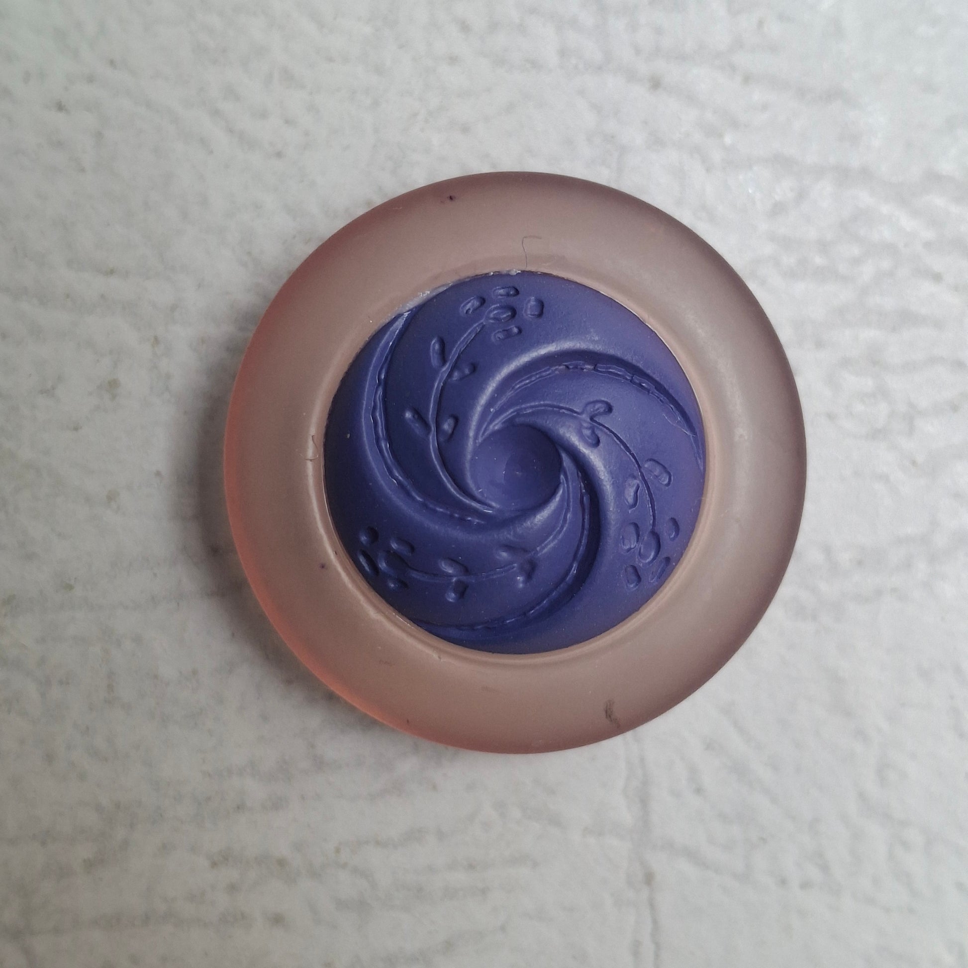 Bottone Bicolore Bignè con Gambo - Blu Viola