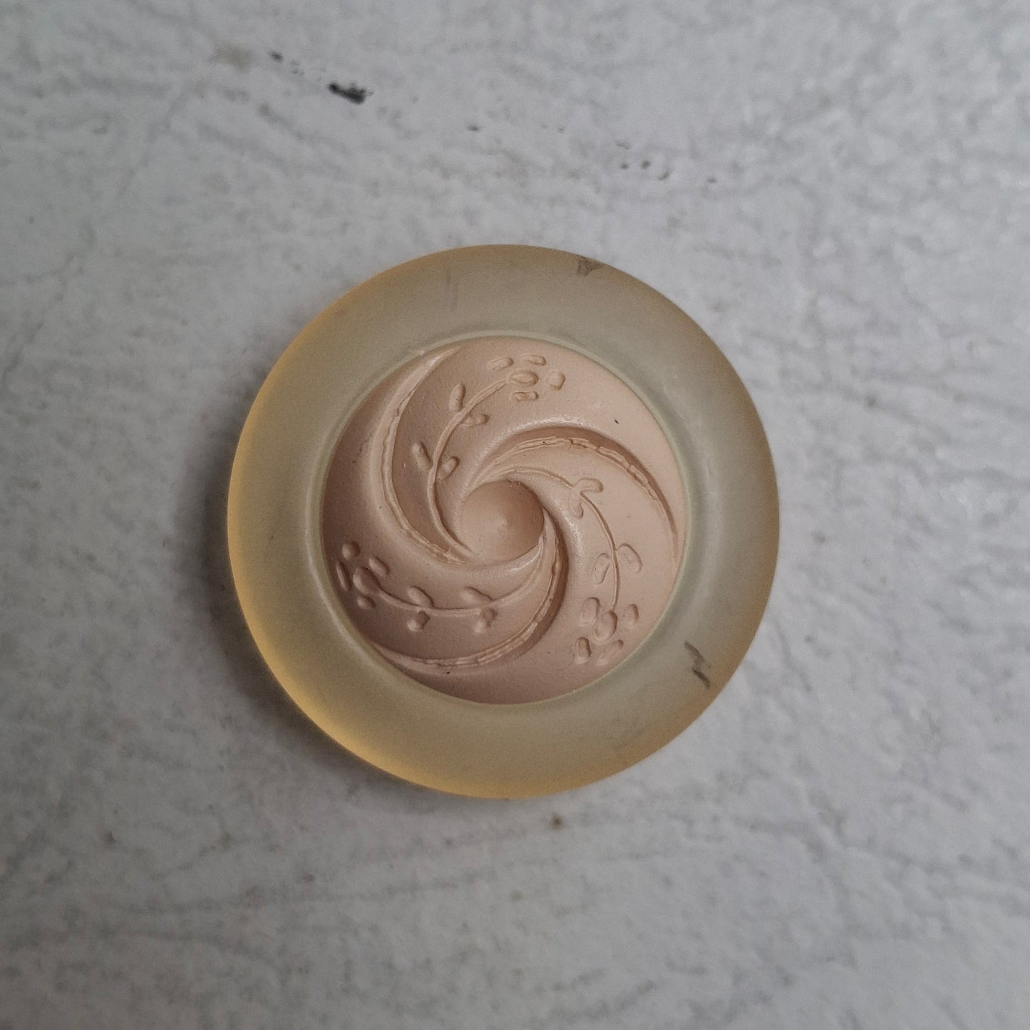 Bottone Bicolore Bignè con Gambo - Beige Panna