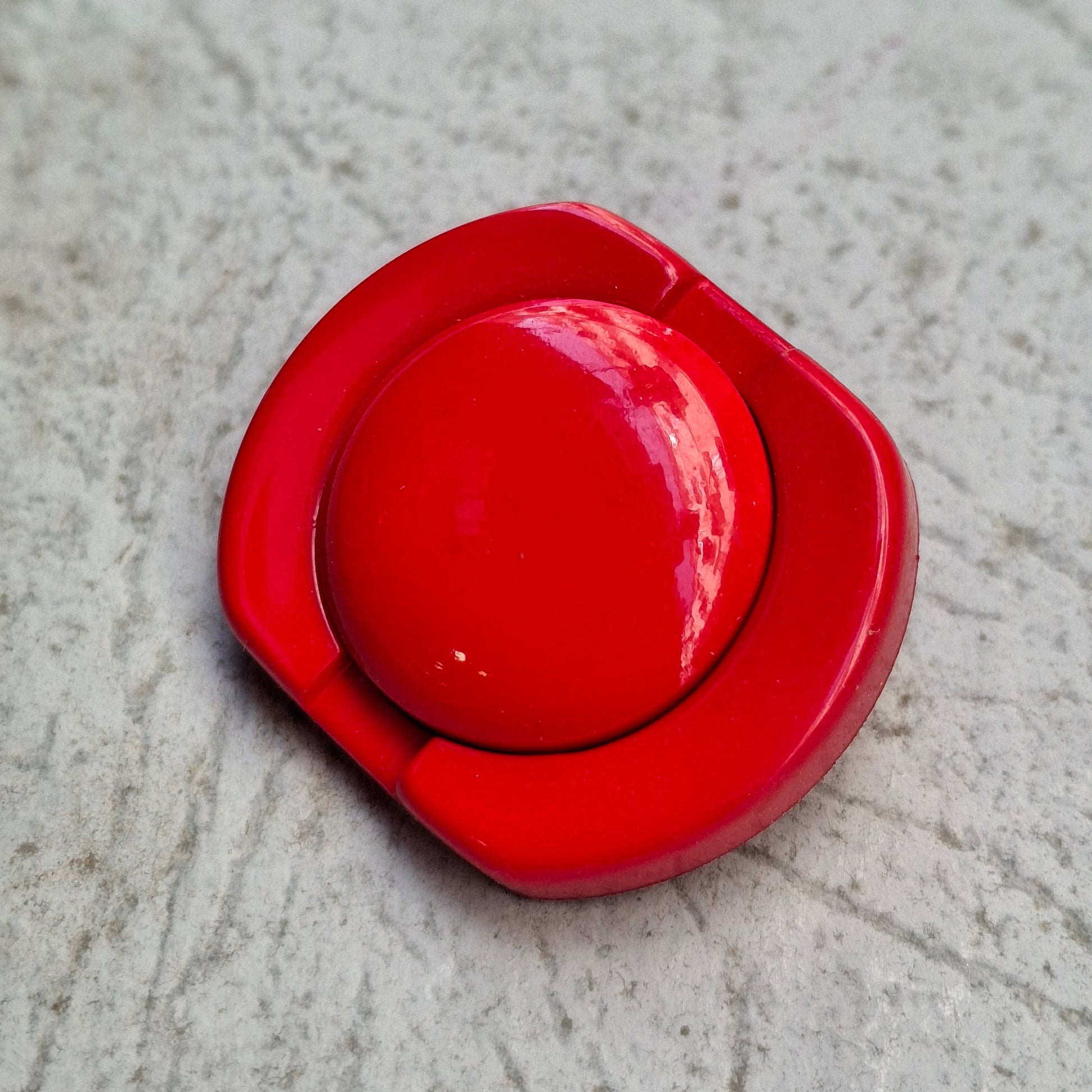 Bottone Cupola Rettangolare con Gambo - rosso - fronte