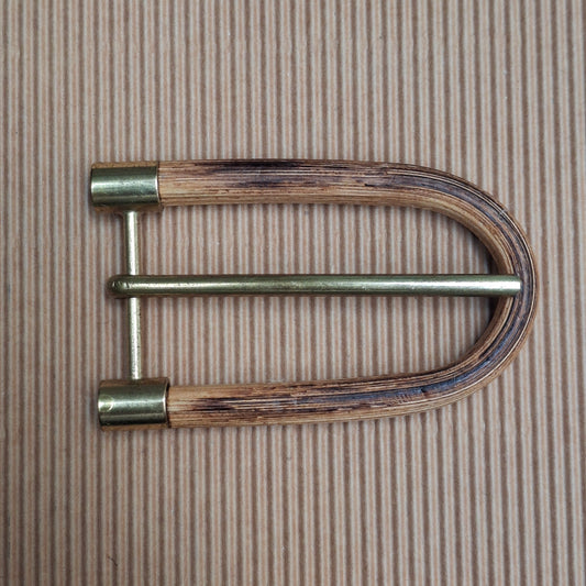 Fibbia Vintage in rattan forma a U 25 mm