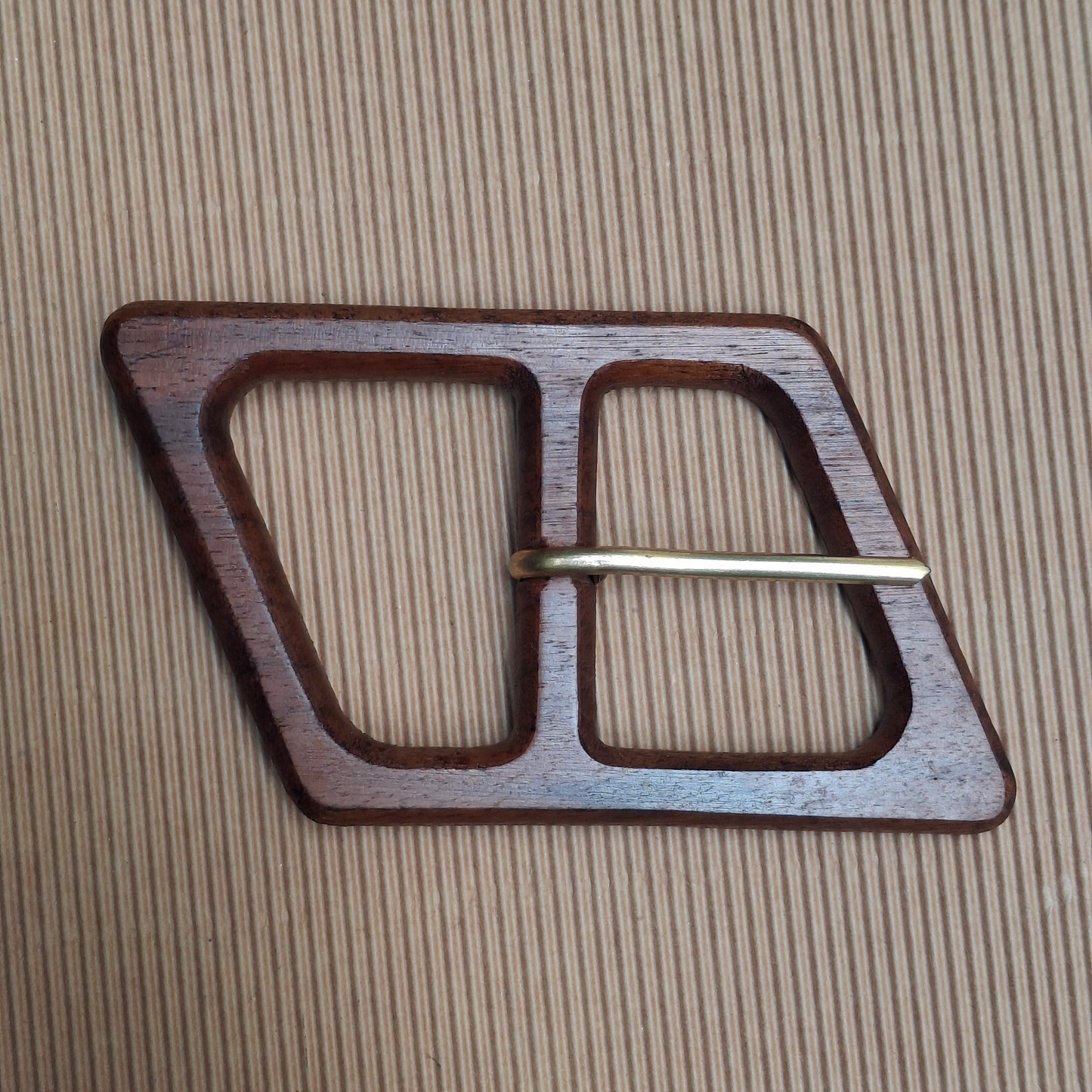 Fibbia Vintage in Legno noce forma trapezio 40 mm