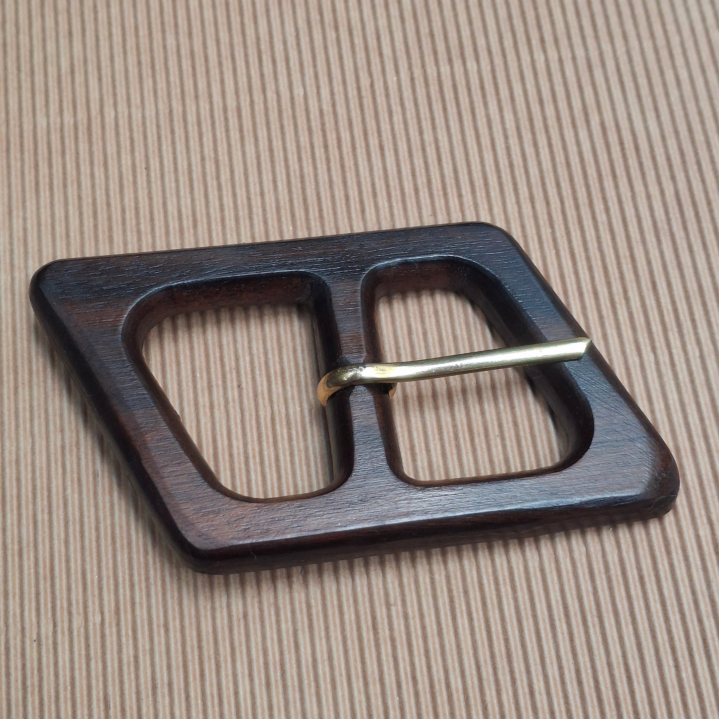 Fibbia Vintage in Legno wengè forma trapezio 30 mm