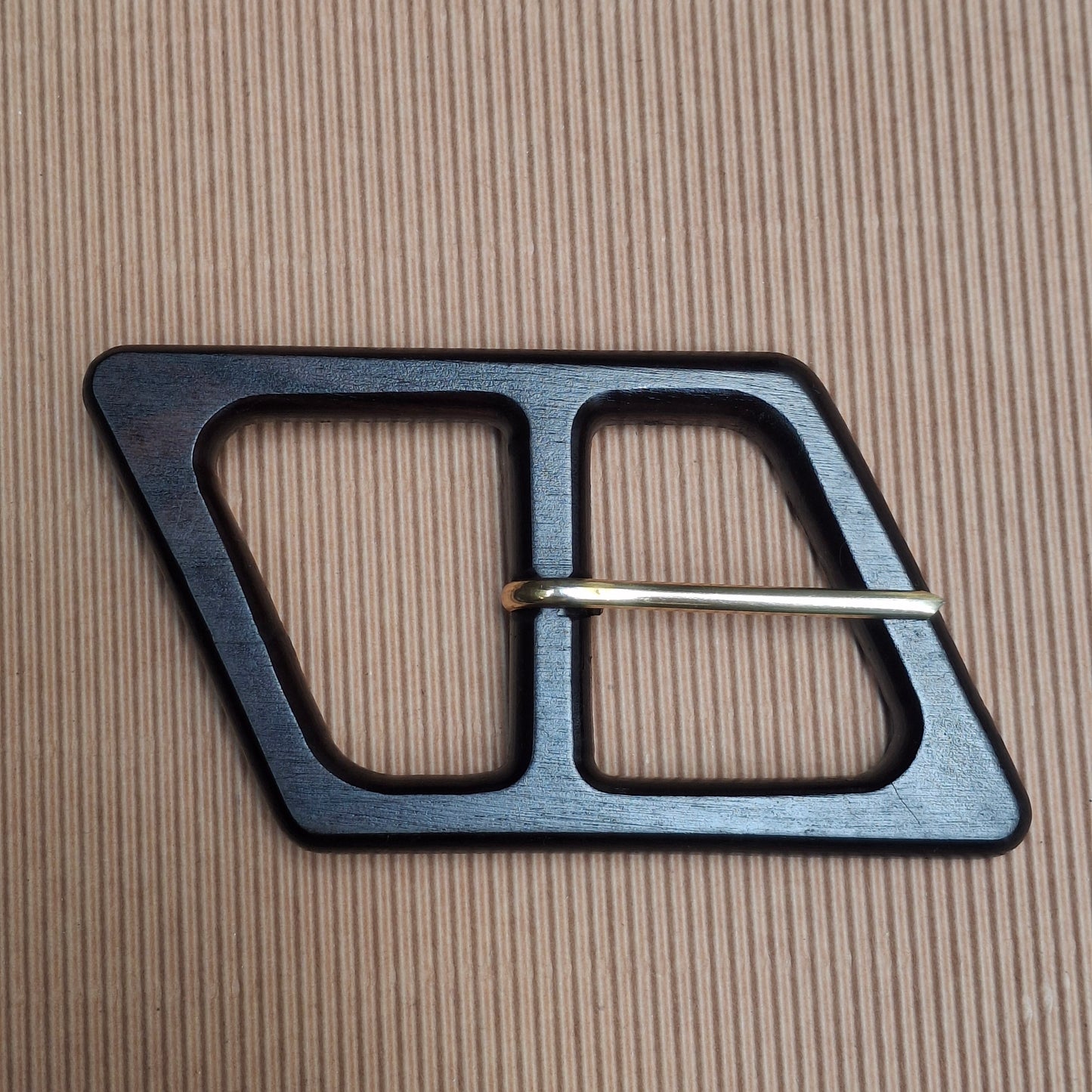 Fibbia Vintage in Legno wengè forma trapezio 40 mm