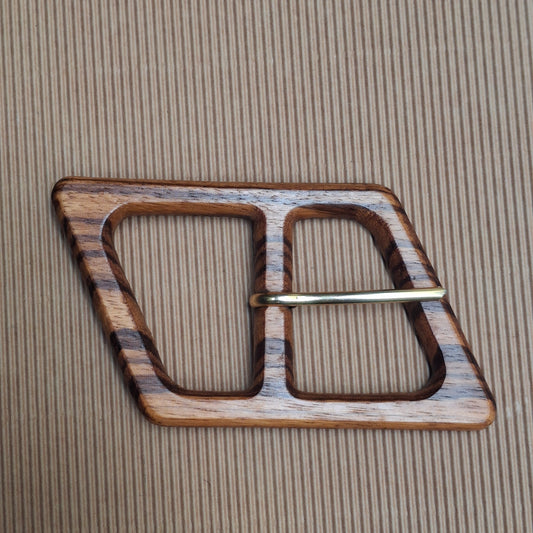 Fibbia vintage in legno zebrano 40 mm