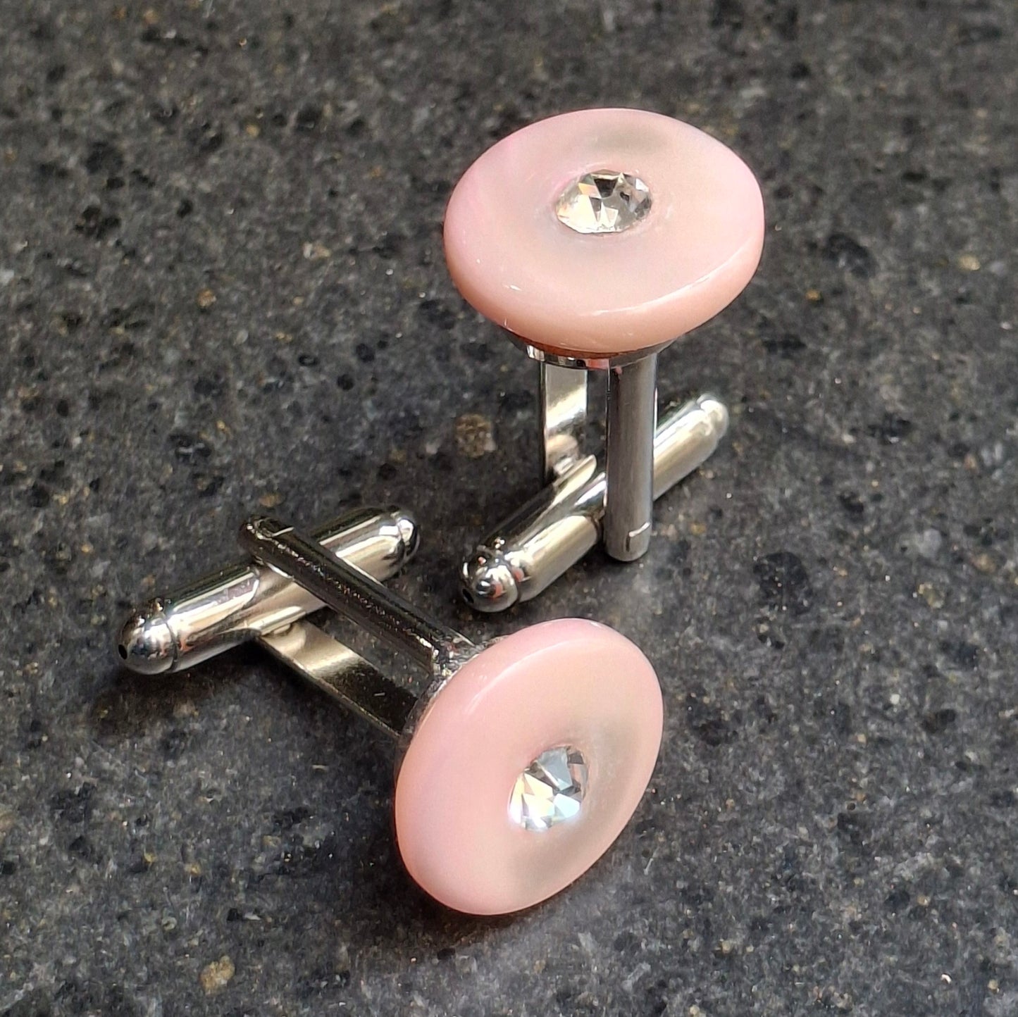 Gemelli da polso in madreperla e strass - vari colori