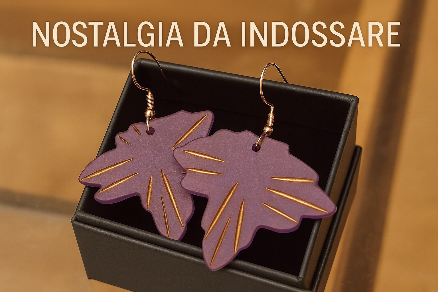 Orecchini Foglia in resina artigianali vintage | Archivio 60 – bijoux artigianali Merceria Rispoli