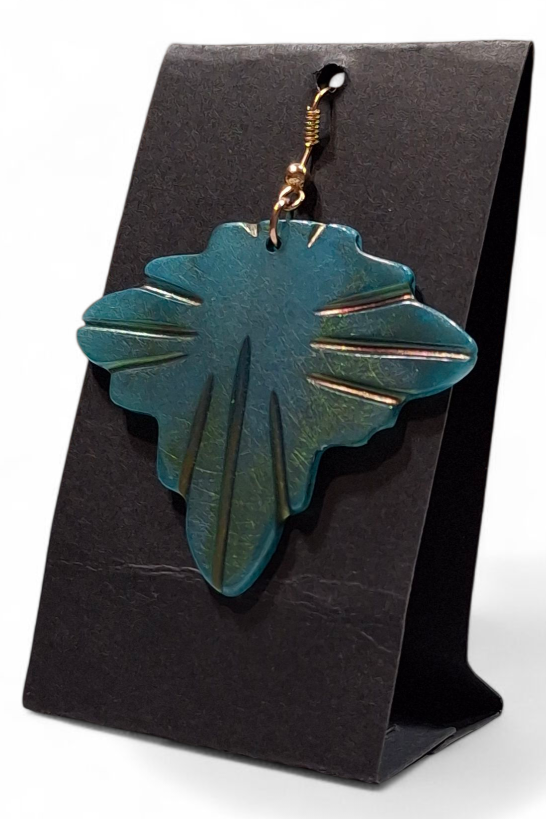 Orecchini Foglia in resina artigianali vintage | Archivio 60 – bijoux artigianali Merceria Rispoli