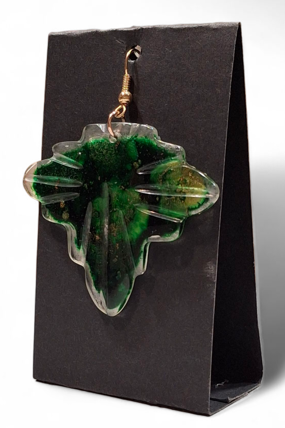 Orecchini Foglia in resina artigianali vintage | Archivio 60 – bijoux artigianali Merceria Rispoli