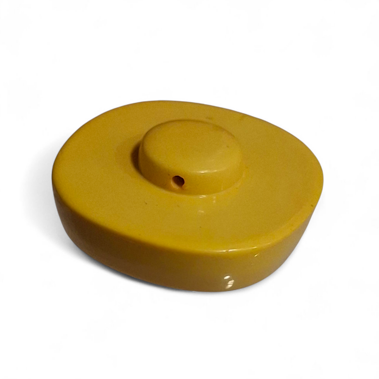 Bottone vintage in galalite – giallo sole, anni ’60/’70 #110