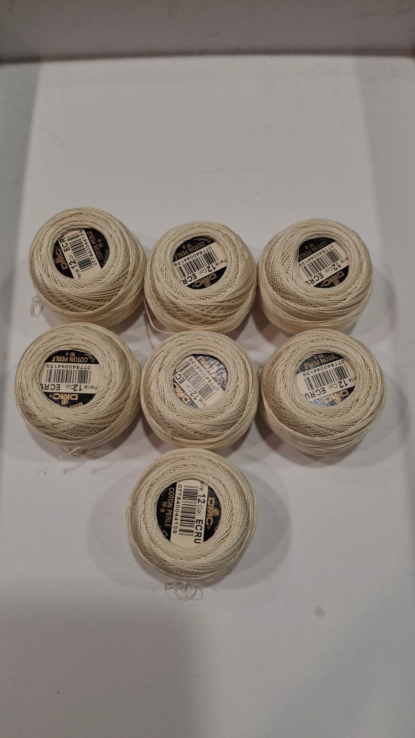 Cotone DMC Perlé in gomitoli – Titolo 12 - Col. ecru - Offerta stock 7 gomitoli