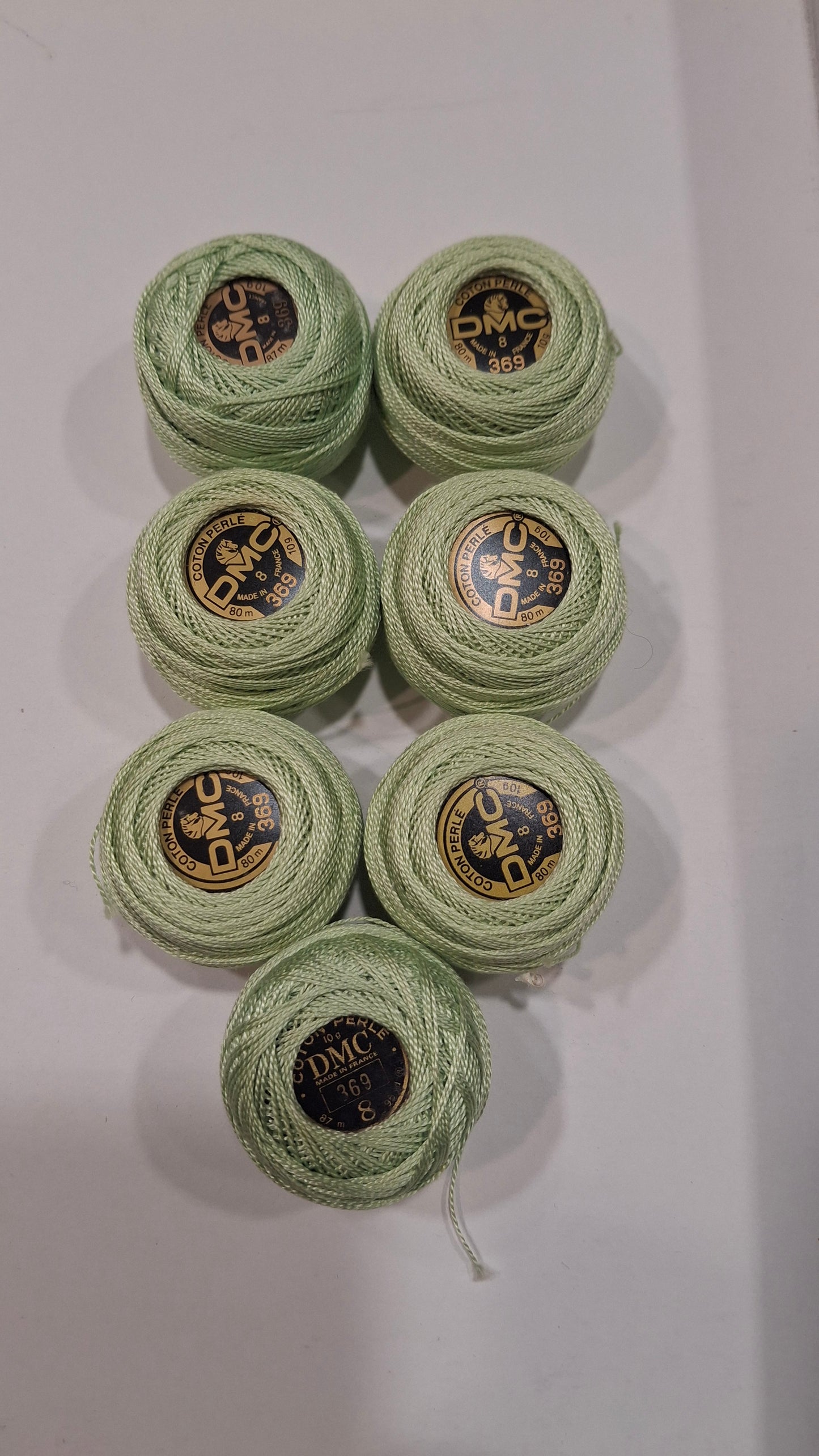 Cotone DMC Perlé in gomitoli – Titolo 8 - Col. 369 - Offerta stock 7 gomitoli