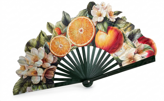 Ventaglio in legno e seta – Agrumi e magnolia