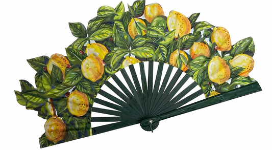 Ventaglio in legno e seta – Limoni
