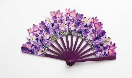Ventaglio in legno e seta – Violette